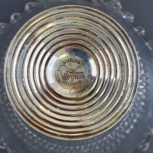 Vintage Duchin Creation Weighted Pedestal Base Glass Candy Dish Sterling Silver - Picture 4 of 6